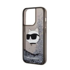 Karl Lagerfeld Karl Lagerfeld Liquid Glitter NFT Choupette Head - Ohišje za iPhone 14 Pro (črno)