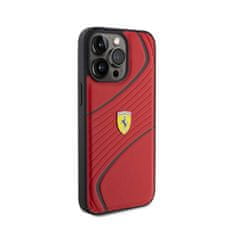 Ferrari Kovinski logotip Ferrari Twist - ohišje za iPhone 15 Pro Max (rdeče)