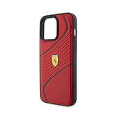 Ferrari Kovinski logotip Ferrari Twist - ohišje za iPhone 15 Pro Max (rdeče)