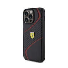 Ferrari Kovinski logotip Ferrari Twist - Ohišje za iPhone 15 Pro Max (črno)