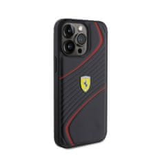 Ferrari Kovinski logotip Ferrari Twist - Ohišje za iPhone 15 Pro Max (črno)