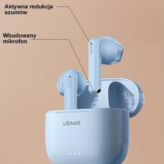 USAMS USAMS US Series - slušalke Bluetooth 5.3 TWS + polnilna torbica (bela)