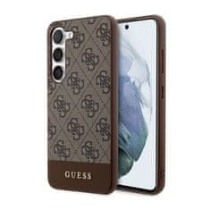 Guess Guess 4G Bottom Stripe Metal Logo Collection - Ohišje za Samsung Galaxy S23 (rjavo)