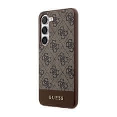 Guess Guess 4G Bottom Stripe Metal Logo Collection - Ohišje za Samsung Galaxy S23+ (rjavo)