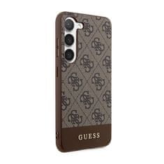 Guess Guess 4G Bottom Stripe Metal Logo Collection - Ohišje za Samsung Galaxy S23+ (rjavo)