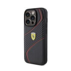 Ferrari Kovinski logotip Ferrari Twist - Ohišje za iPhone 15 Pro (črno)