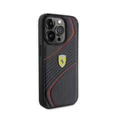 Ferrari Kovinski logotip Ferrari Twist - Ohišje za iPhone 15 Pro (črno)