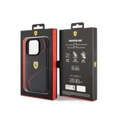 Ferrari Kovinski logotip Ferrari Twist - Ohišje za iPhone 15 Pro (črno)