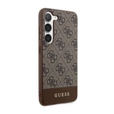 Guess Guess 4G Bottom Stripe Metal Logo Collection - Ohišje za Samsung Galaxy S23 (rjavo)