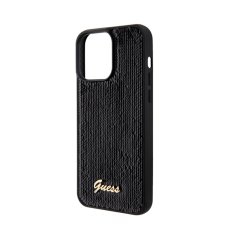 Guess Guess Sequin Script Metal - Ohišje za iPhone 15 Pro (črno)