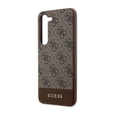 Guess Guess 4G Bottom Stripe Metal Logo Collection - Ohišje za Samsung Galaxy S23 (rjavo)