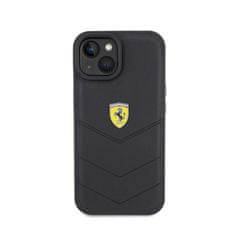 NEW Ferrari Quilted Metal Logo - Ohišje za iPhone 15 (črno)