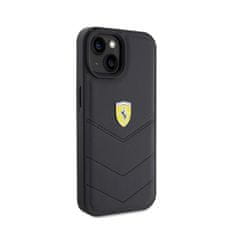 NEW Ferrari Quilted Metal Logo - Ohišje za iPhone 15 (črno)