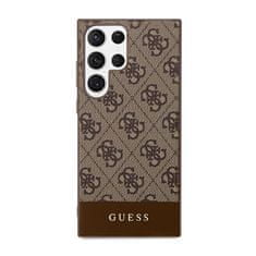 Guess Guess 4G Bottom Stripe Metal Logo Collection - Ohišje za Samsung Galaxy S23 Ultra (rjavo)