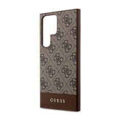 Guess Guess 4G Bottom Stripe Metal Logo Collection - Ohišje za Samsung Galaxy S23 Ultra (rjavo)