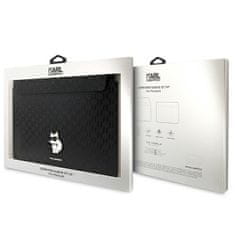 NEW Karl Lagerfeld NFT Saffiano Monogram Iconic Choupette Sleeve - 14" etui za prenosni računalnik (črno)