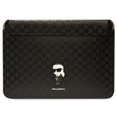 NEW Karl Lagerfeld NFT Saffiano Monogram Iconic Karl Sleeve - 14" etui za prenosni računalnik (črno)