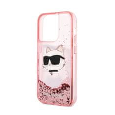 Karl Lagerfeld Karl Lagerfeld Liquid Glitter NFT Choupette Head - ohišje za iPhone 14 Pro (roza)