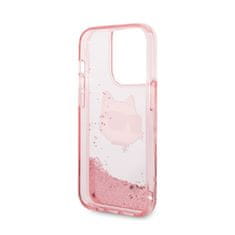 Karl Lagerfeld Karl Lagerfeld Liquid Glitter NFT Choupette Head - ohišje za iPhone 14 Pro (roza)