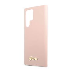 Guess Guess Silikonski kovinski logotip - Samsung Galaxy S23 Ultra Case (roza)