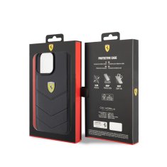 Ferrari Prešiti kovinski logotip Ferrari - Ohišje za iPhone 15 Pro Max (črno)