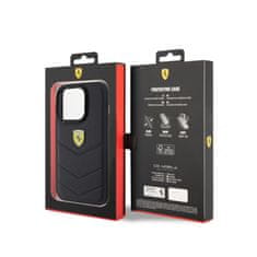 Ferrari Prešiti kovinski logotip Ferrari - Ohišje za iPhone 15 Pro (črno)