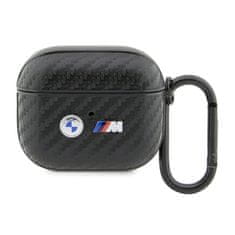 NEW BMW Carbon z dvojnim kovinskim logotipom - Ohišje za AirPods 3 (črno)