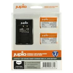 Jupio Komplet 2x baterije NP-BX1 - 1250 mAh + polnilec za Sony