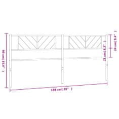 Vidaxl Kovinsko posteljno vzglavje črno 193 cm