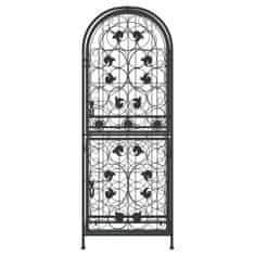 Vidaxl Vinsko stojalo za 41 steklenic črno 45x36x120 cm kovano železo