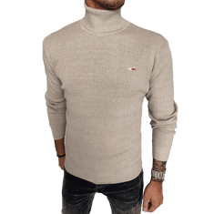 Dstreet Moški pulover z rolojem WIK bež barve wx2142 2XL-3XL