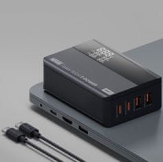 Newell GaN Tech T-Power napajalnik, 100 W, 2xUSB-A, 2xUSB-C