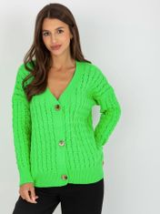 RUE PARIS Klasičen ženski pulover Tufa neonsko zelena Universal