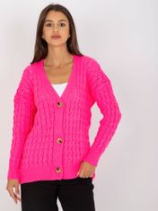 RUE PARIS Klasičen ženski pulover Tufa neon roza Universal