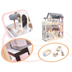 MG Doll House lesena hišica za punčke 78cm