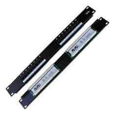 DATACOM Patch panel 19" UTP 16 portov CAT5E LSA 1U BK (2x8p)