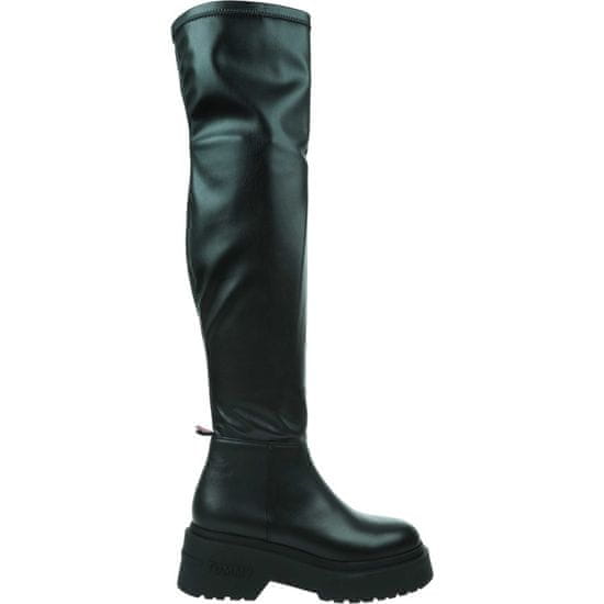 Tommy Hilfiger Škornji elegantni čevlji črna Tjw Over The Knee Boots
