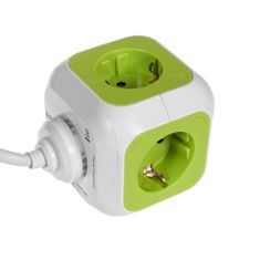 GreenBlue magiccube četverna vtičnica, 2 vhoda USB 1,4 m zelenomodra gb118g nemška različica