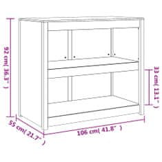 Vidaxl Zunanja kuhinjska omarica bela 106x55x92 cm trdna borovina