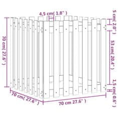 Vidaxl Vrtno korito z ograjico 70x70x70 cm trden les douglas