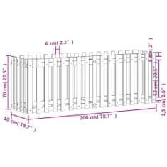 Vidaxl Vrtna visoka greda z ograjico 200x50x70 cm trdna borovina