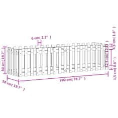 Vidaxl Vrtna visoka greda z ograjico 200x50x50 cm trden les douglas