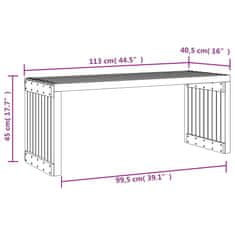 Vidaxl Vrtna klop raztegljiva bela 212,5x40,5x45 cm trdna borovina