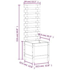 Vidaxl Vrtno cvetlično korito s stojalom 39x39,5x114 cm trdna borovina