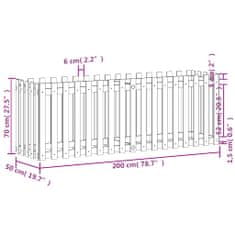 Vidaxl Vrtna visoka greda z ograjico 200x50x70cm impregnirana borovina