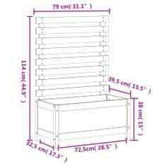 Vidaxl Vrtno cvetlično korito s stojalom belo 79x39,5x114 cm borovina