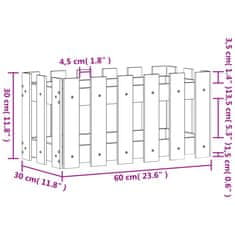 Vidaxl Vrtno korito z ograjico 60x30x30 cm trden les douglas