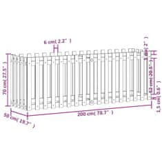 Vidaxl Vrtna visoka greda z ograjico 200x50x70 cm trden les douglas