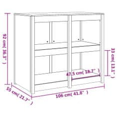 Vidaxl Zunanja kuhinjska omarica črna 106x55x92 cm trdna borovina