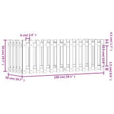 Vidaxl Vrtna visoka greda z ograjico bela 150x50x50 cm trdna borovina